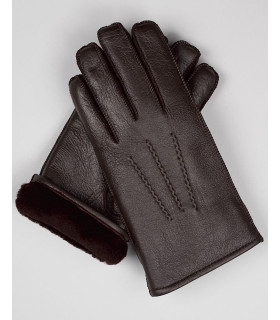 Men's Minnesota Brown Napa Leather Shearling Sheepskin Gloves