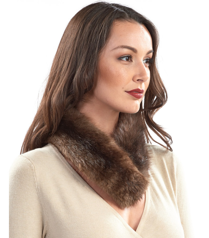 Headband Brown Natural Beaver Fur