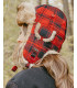 Women's Red Buffalo Check Rabbit Fur Trapper Hat