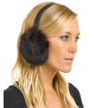 Rabbit Fur Earmuffs with Leather Band