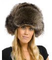 Mujer mapache completo sombrero de piel ruso