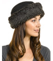The Kelowna Shearling Sheepskin Hat in Black Frost