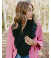 Emma Large Detachable Black Finn Raccoon Fur Collar