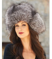 Damen Silver Fox Voll Pelz Russisch Hat