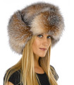 Ladies Crystal Fox Full Fur Trapper Hat