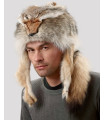 Coyote Fur Davy Crockett Men's Hat with Face & Legs