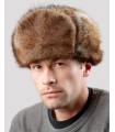Muskrat Fur Top Trapper Jockey Hat for Men