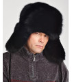 Zorro negro completo sombrero de piel ruso
