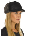 Lady Fudd Shearling Sheepskin Hat in Black Frost
