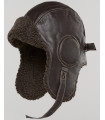 Dark Brown Leather Pilot Hat for Men