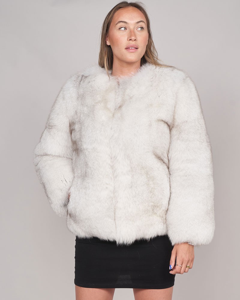 Amanda Blue Fox Fur Jacket