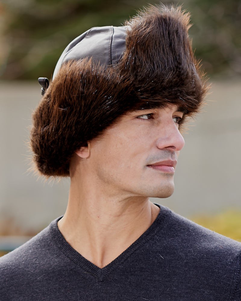 Long Hair Beaver Trapper Hat for Men: 