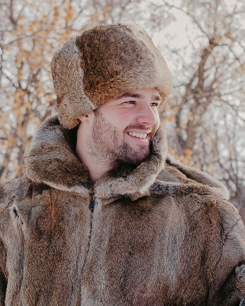 Darian Rabbit Fur Cossack Hat in Brown
