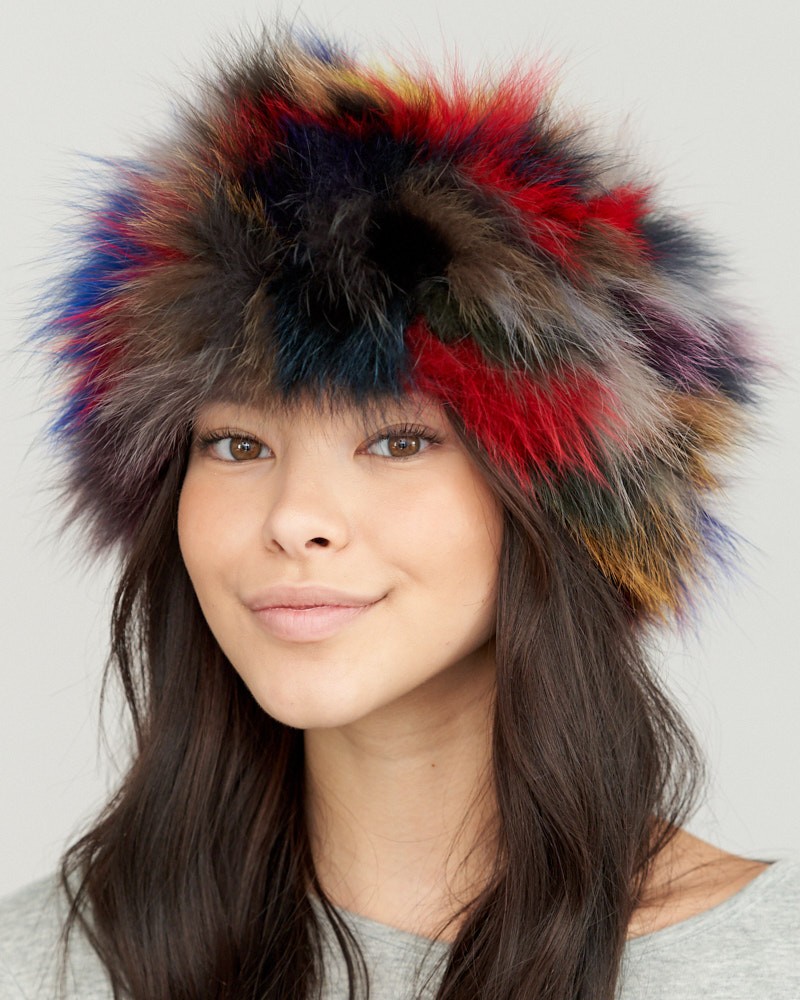 Etta Fox Fur Headband in Multi-Color