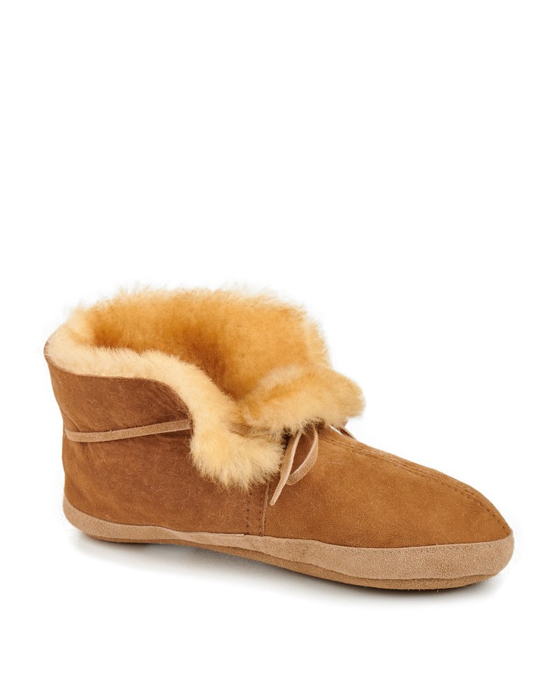 selling for over 30 years wool lined Mens soft sole sheepskin moccasin slipper