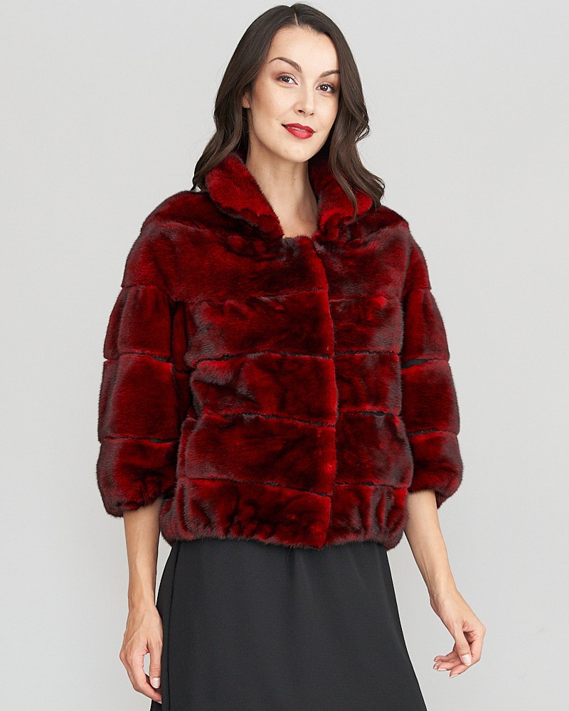 Occident Womens Faux Mink Fur Short Parka Overcoat Outwear Coat Multi Color Size