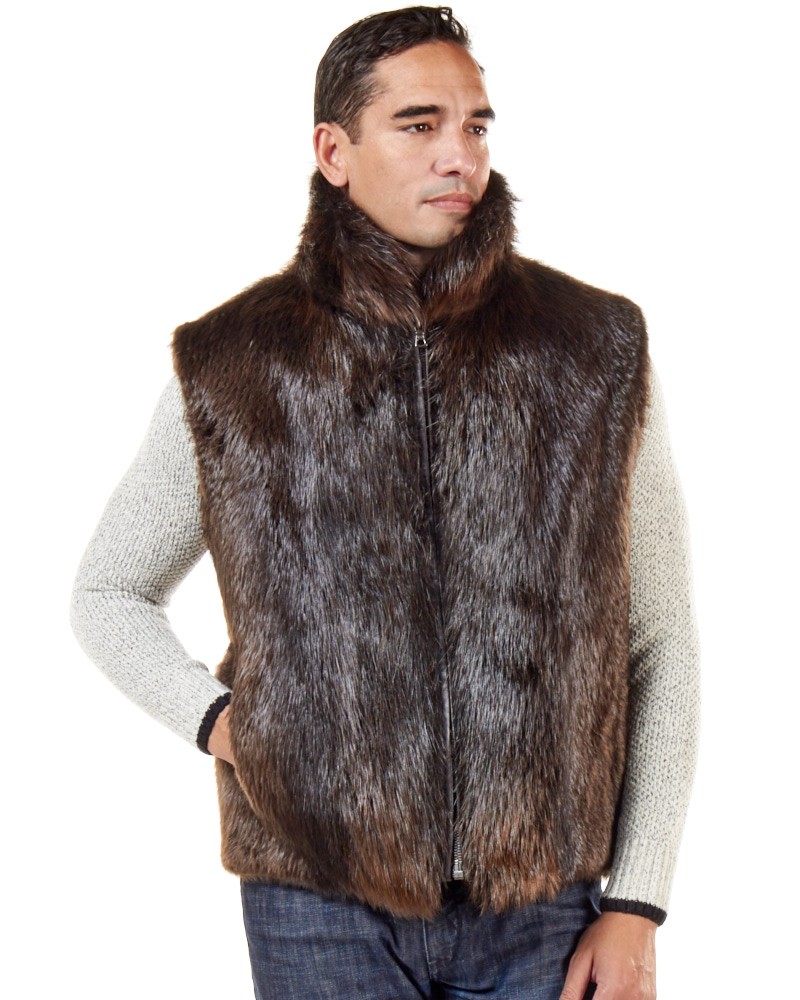 The Ethan Beaver Fur Vest for Men