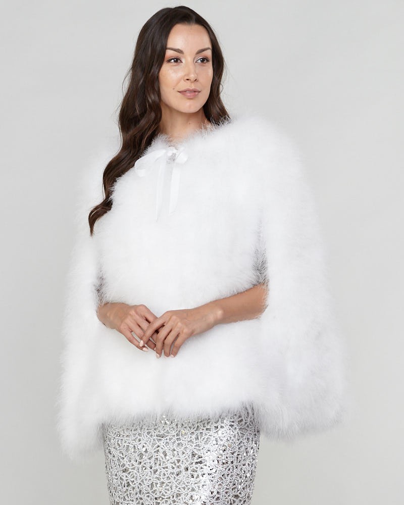 Lennon White Feather Caplet with Sleeve Entry