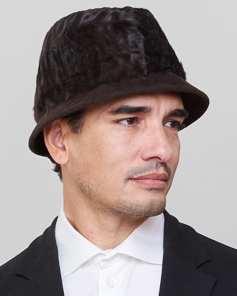 Logan Short Brim Fedora Bucket Hat in Brown for Men