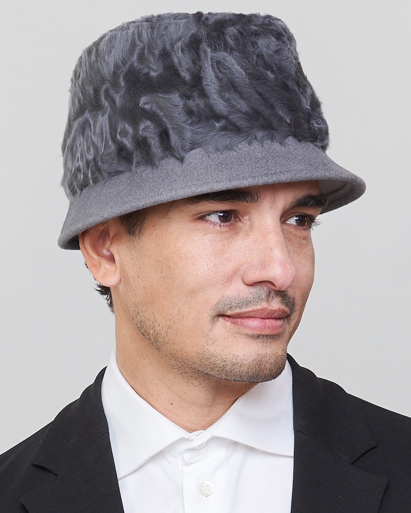 Logan Short Brim Fedora Bucket Hat in Grey for Men