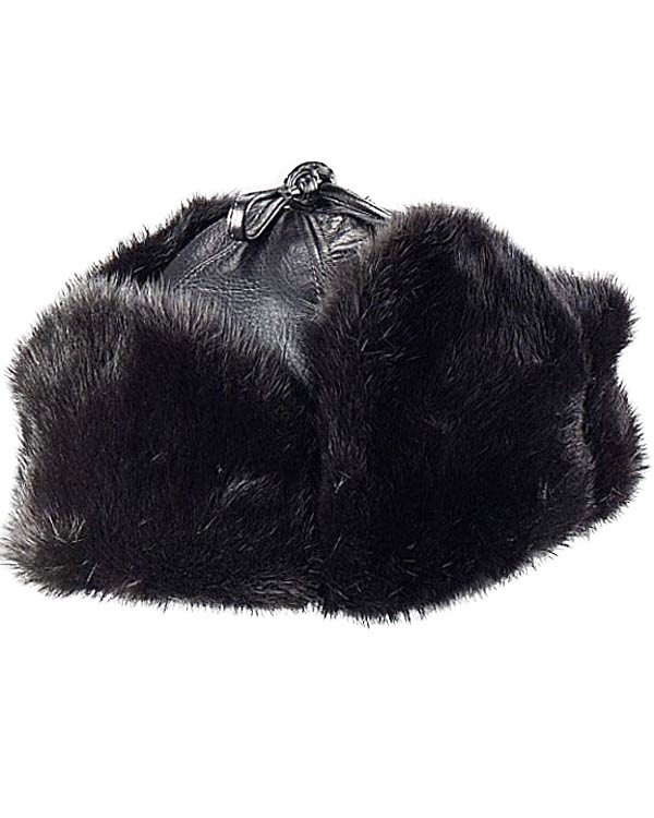 Black Mink Trapper Hat for Men