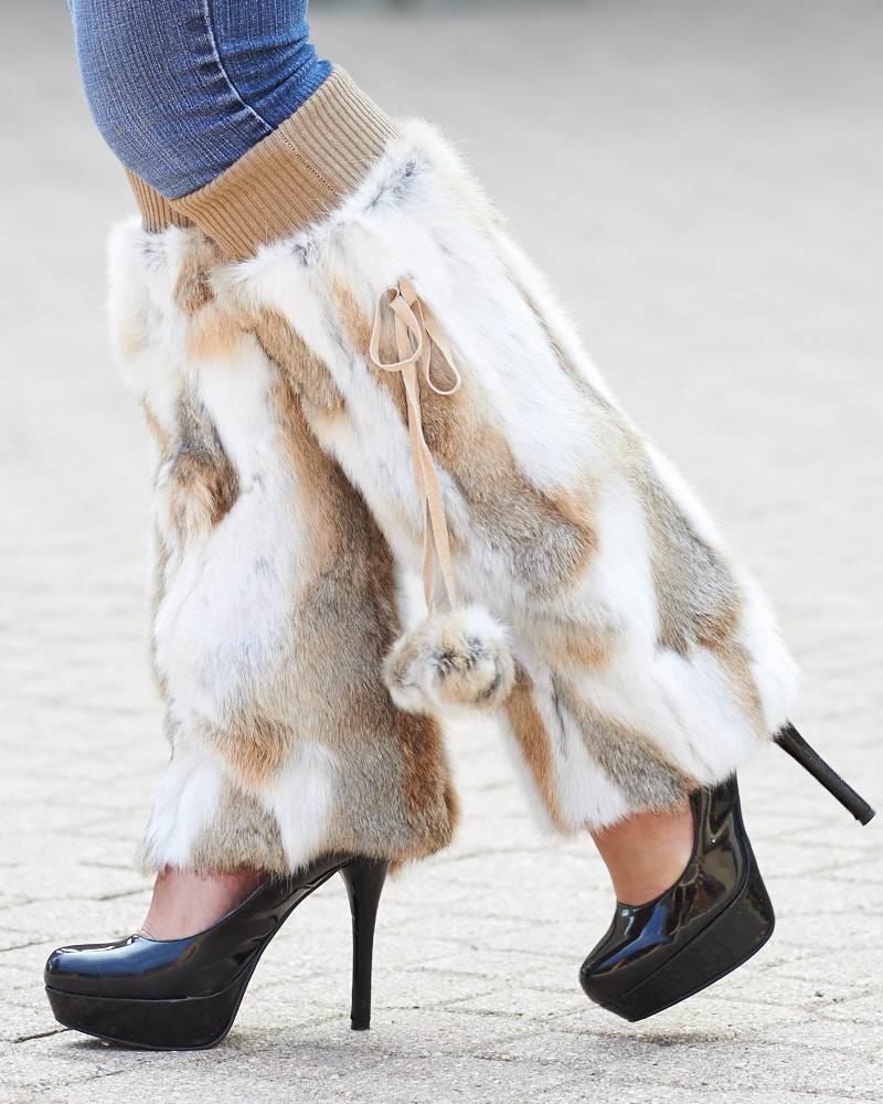 Natural Rabbit Fur Boot Covers/Leg Warmers