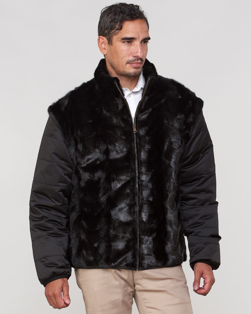 Patrick Mink Fur Reversible Down Filled Jacket for Men