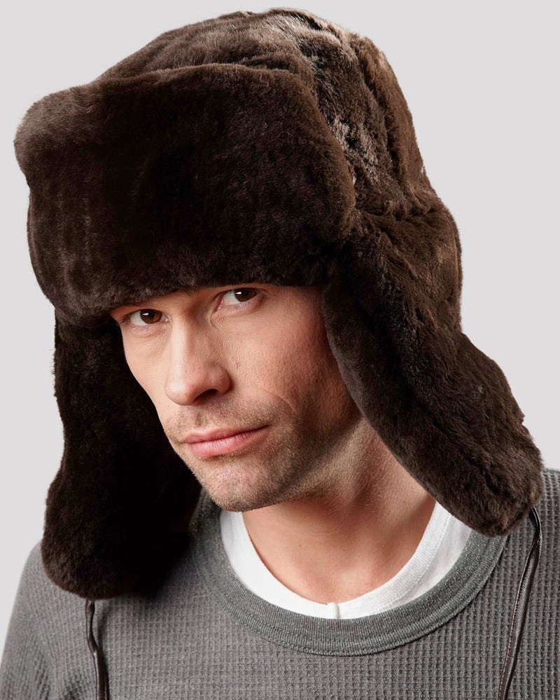 Sheared Beaver Full Fur Trapper Hat for Men