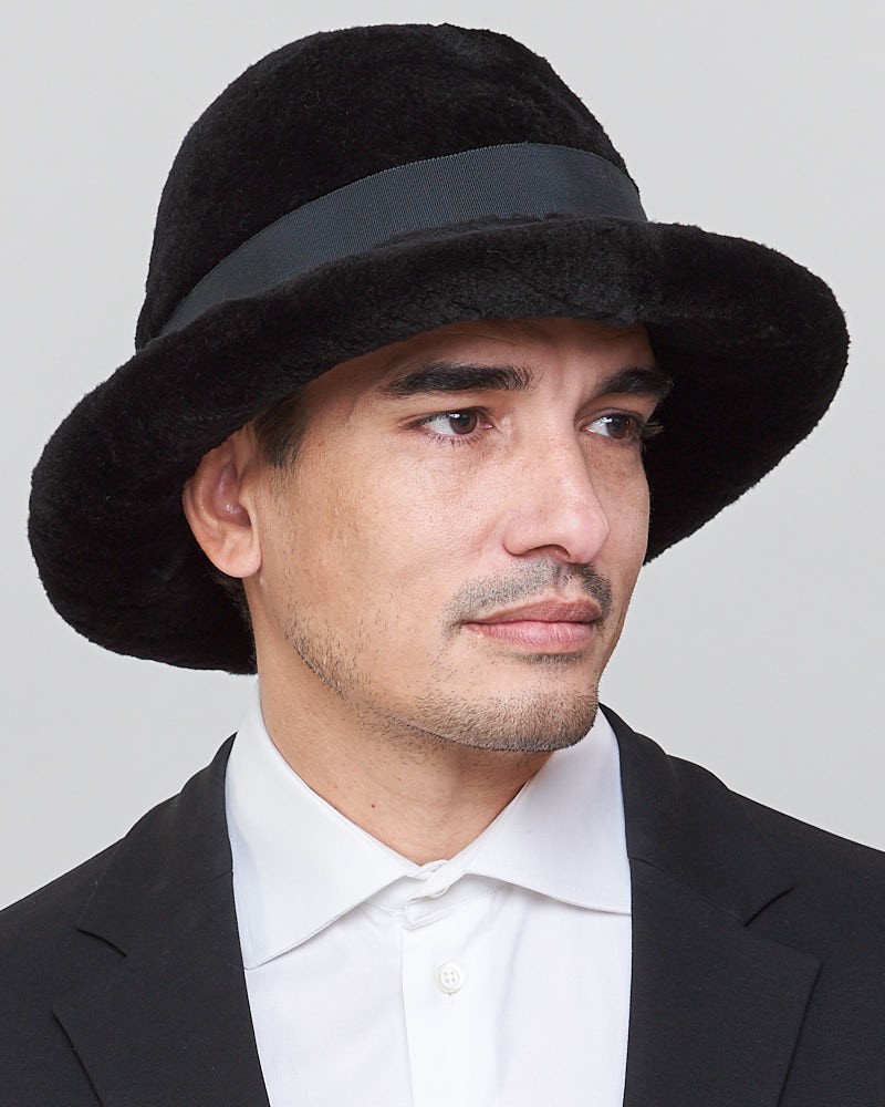 Vincent Sheared Mink Fur Fedora Hat for Men